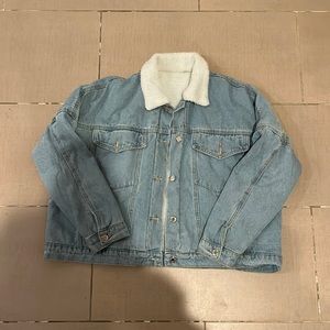 Shein size small fleece lined denim jacket